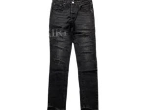 AMIRI CORE APPLIQUE BLACK LEATHER JEANS
