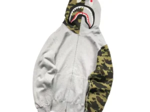 BAPE GREEN CAMO FULL ZIP HOODIE GREY