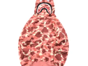BAPE x BARBIE DOT CAMO SHARK FULL ZIP HOODIE PINK