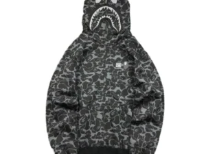 BAPE x DOVER STREET MARKET SPECIAL CAMO SHARK FULL ZIP HOODIE BLACK