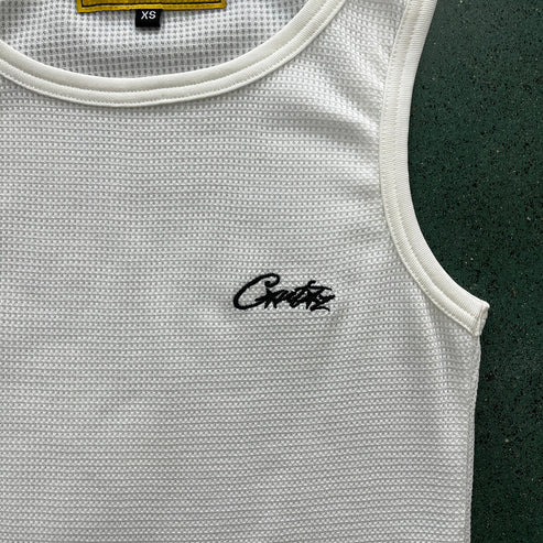 CORTEIZ WAFFLE TANK TOP WHITE
