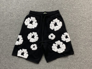 DENIM TEARS COTTON WREATH SHORTS BLACK