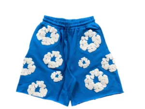 DENIM TEARS COTTON WREATH SHORTS AZURE BLUE