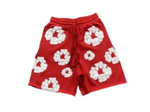 DENIM TEARS COTTON WREATH SHORTS RED