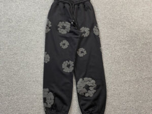 DENIM TEARS COTTON WREATH SWEATPANTS MONOCHROME BLACK
