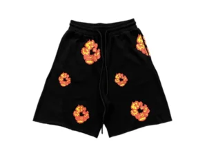 DENIM TEARS x OFFSET COTTON WREATH SHORTS BLACK