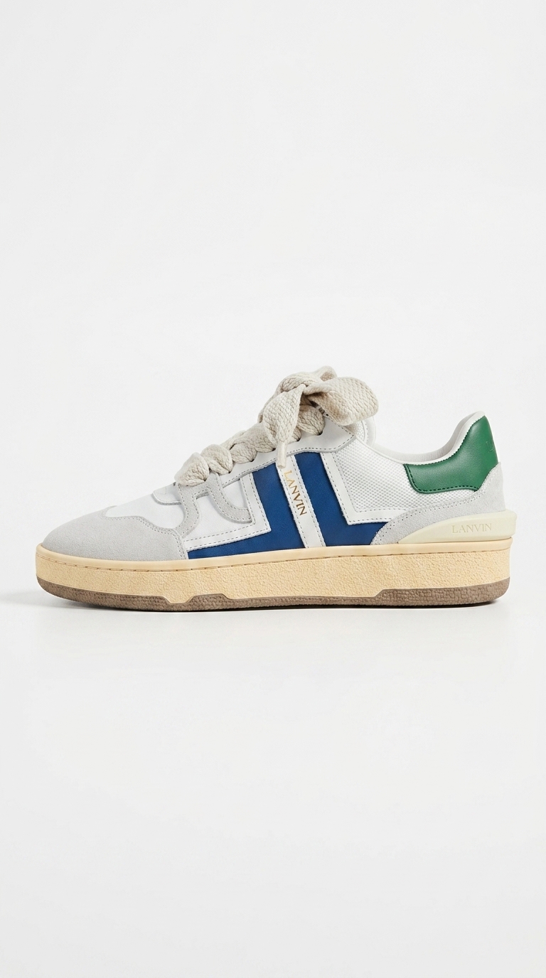 Lanvin Mesh and Suede Sneakers