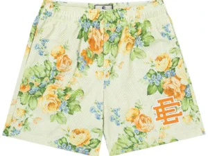 EE Mesh Short Yellow Roses On Green Bg