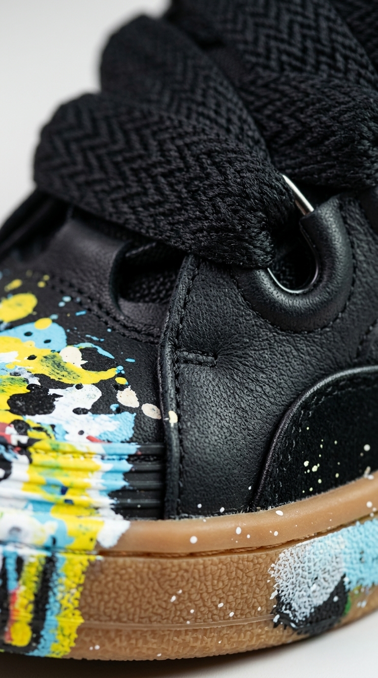 Black Multicolor Low Top Sneakers