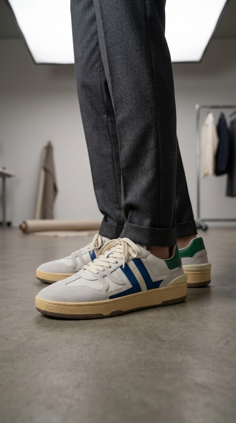 Lanvin Mesh and Suede Sneakers