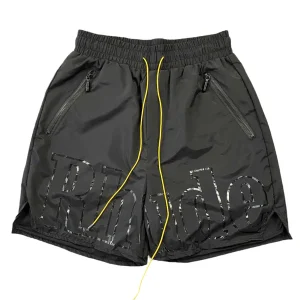 RHUDE RH LOGO SHORTS BLACK ON BLACK