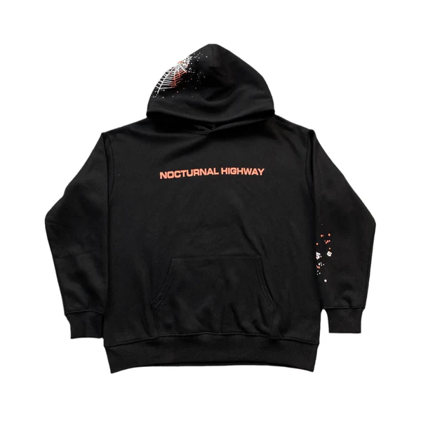 SP5DER NOCTURNAL HIGHWAY HOODIE BLACK