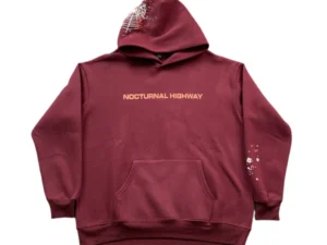 SP5DER NOCTURNAL HIGHWAY HOODIE BURGUNDY