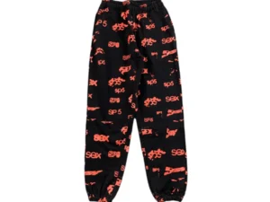 SP5DER SEX AOP SWEATPANTS BLACK