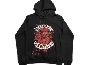 SP5DER x METRO BOOMIN HEROS AND VILLAINS HOODIE BLACK