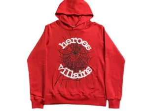 SP5DER x METRO BOOMIN HEROS AND VILLAINS HOODIE RED