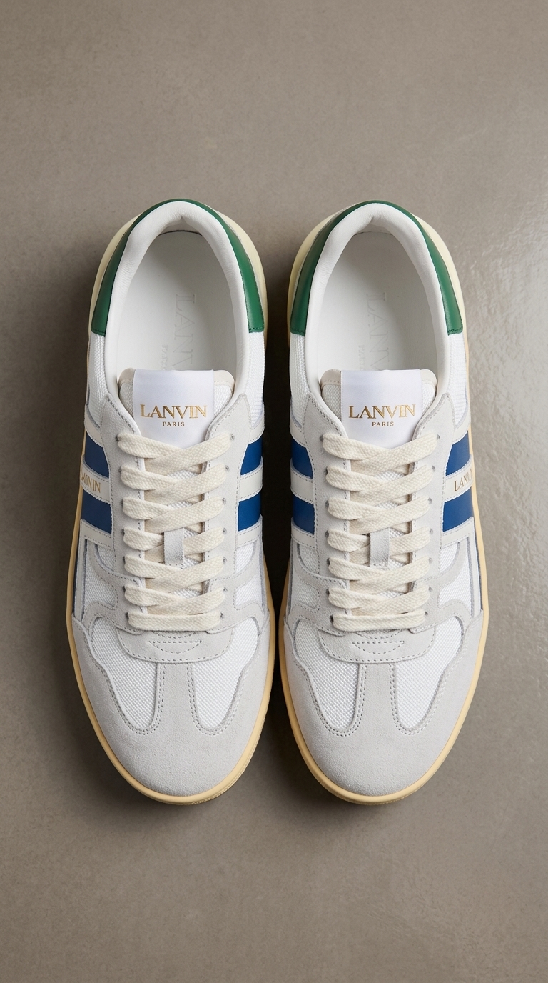 Lanvin Mesh and Suede Sneakers