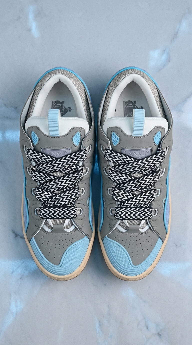 Lanvin Grey and Blue Sneakers