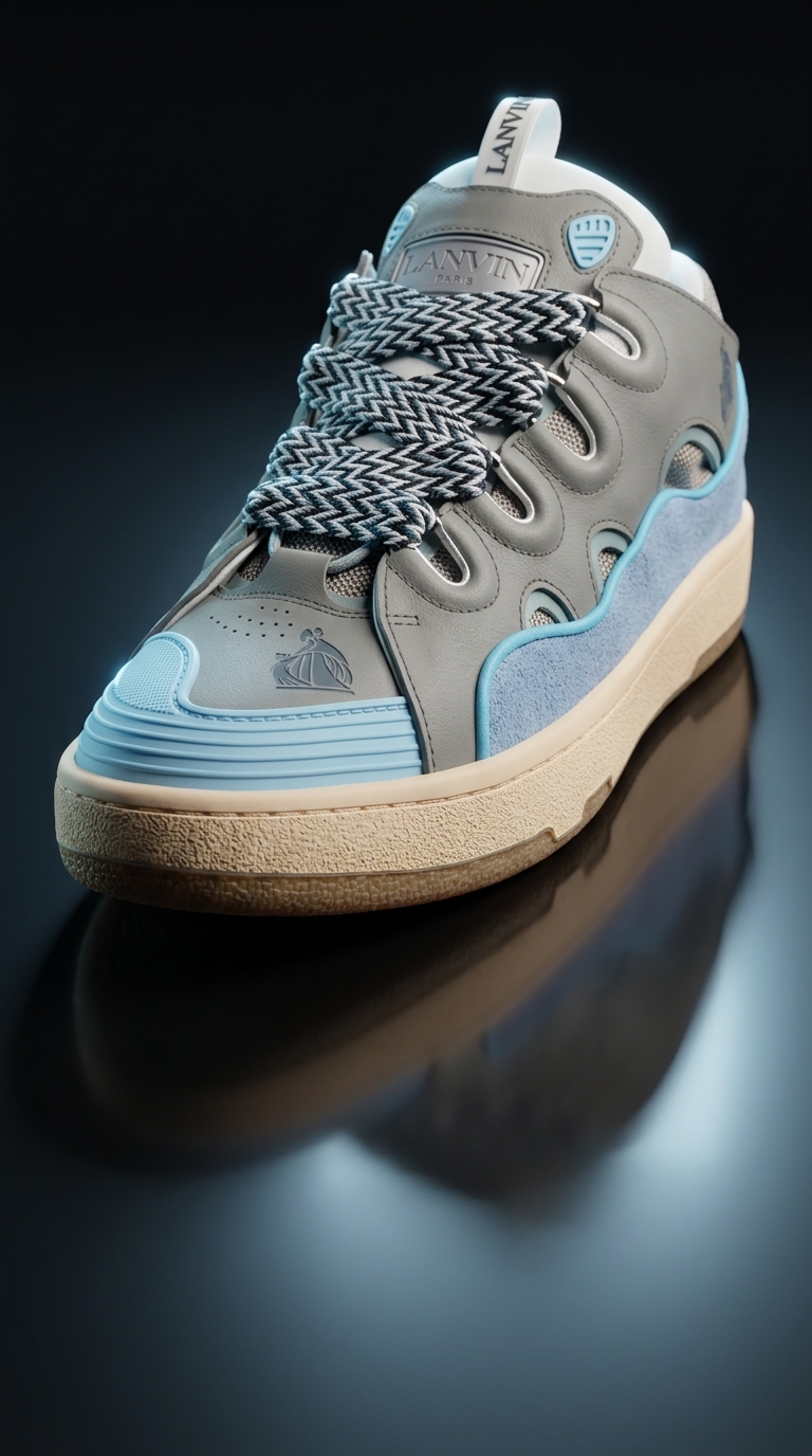 Lanvin Grey and Blue Sneakers