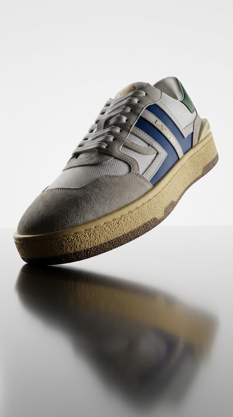 Lanvin Mesh and Suede Sneakers