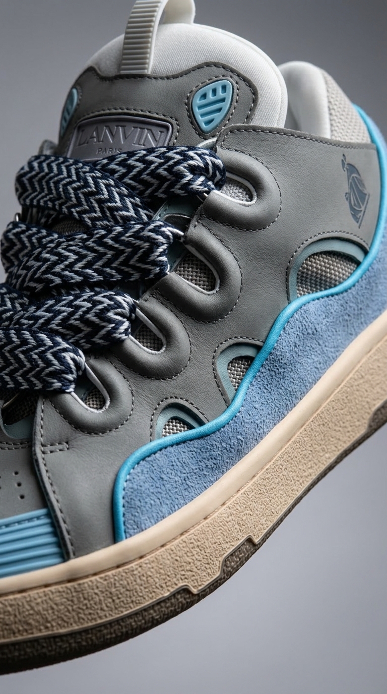 Lanvin Grey and Blue Sneakers