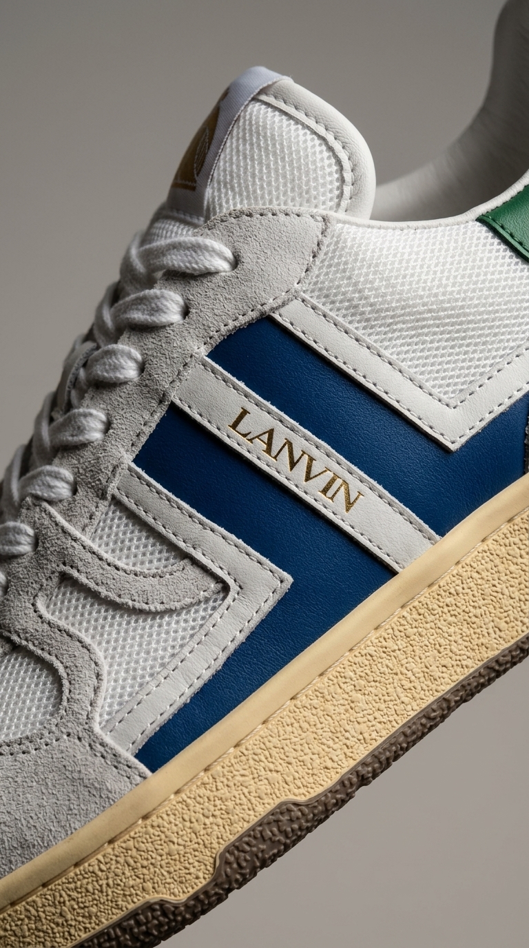 Lanvin Mesh and Suede Sneakers