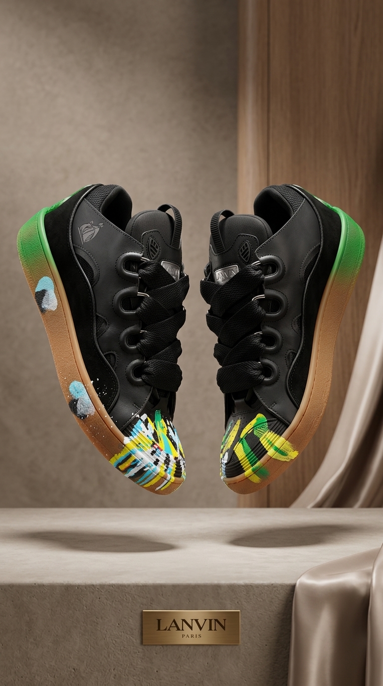 Black Multicolor Low Top Sneakers