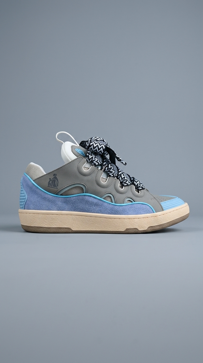 Lanvin Grey and Blue Sneakers