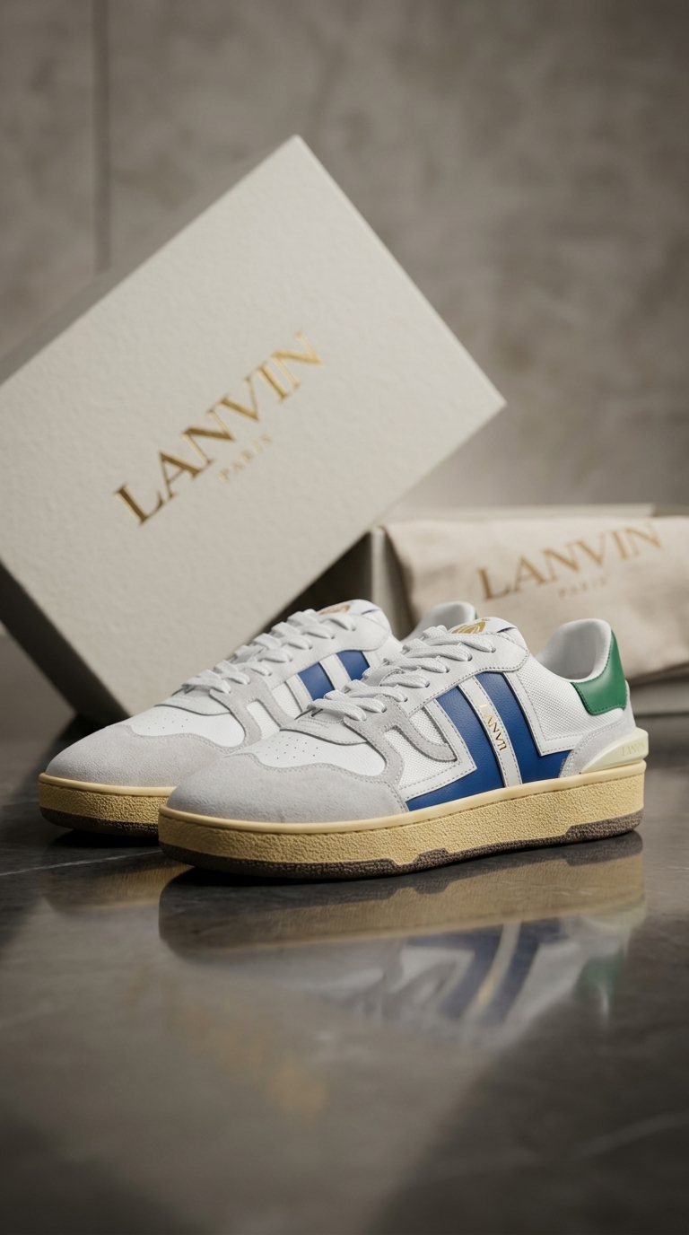 Lanvin Mesh and Suede Sneakers