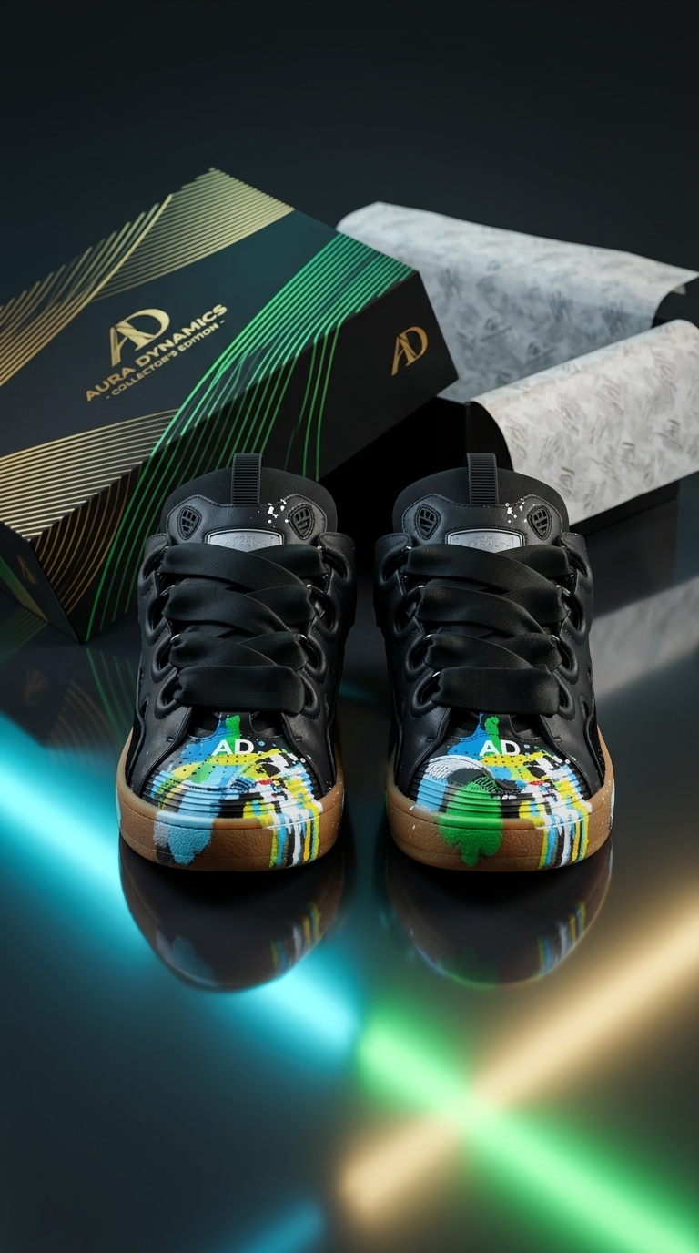 Black Multicolor Low Top Sneakers