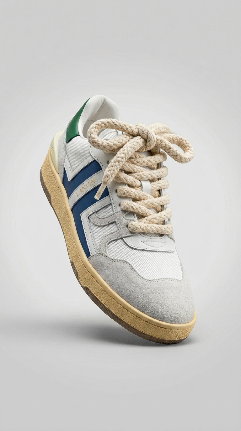 Lanvin Mesh and Suede Sneakers