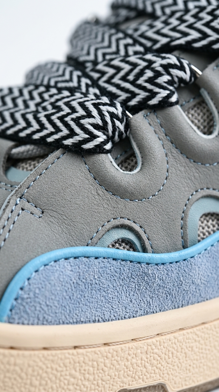 Lanvin Grey and Blue Sneakers