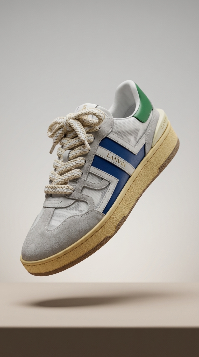 Lanvin Mesh and Suede Sneakers