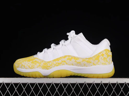 AIR JORDAN 11 RETRO LOW YELLOW SNAKESKIN WHITE
