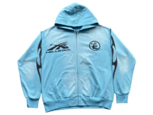 Hellstar "Records" Sky Blue Zip Hoodie