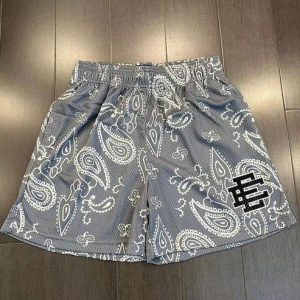 EE Shorts Cashew flowers Grey