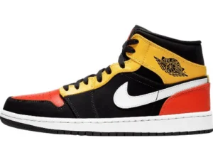 JORDAN 1 MID x BLACK AMARILLO ORANGE