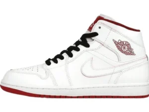 JORDAN 1 RETRO MID x WHITE GYM RED BLACK